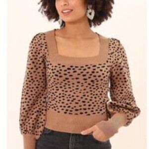 Minkpink Leapord Square NecSweater - Like New, Never Worn, No Tags - Size Medium